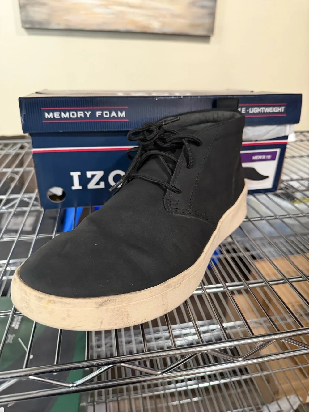 Izod Men’s Palmer Ankle Boots Black PU Leather Size 10 M US